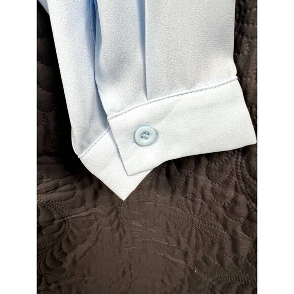 ACEVOG Women Chiffon Blouses LS Work Shirt Formal Casual Wear Blue SZ XXL: NWT - Picture 5 of 9